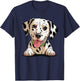 Cute Puppy Breed Artistic Spotted Fire Coach Dalmatian T-Shirt - T-Shirt | Navy