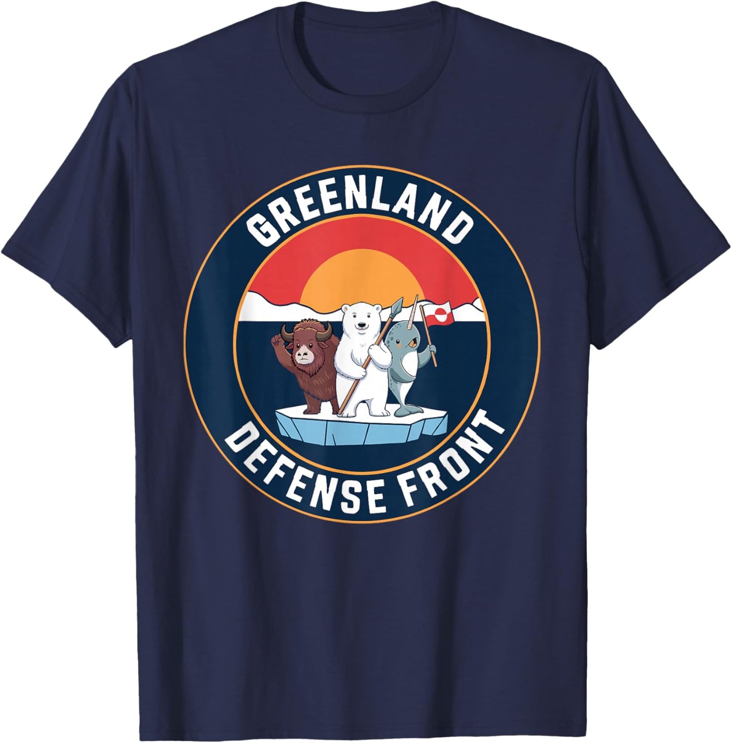Greenland Guard Polar Bear Spear Arctic Emblem T-Shirt - T-Shirt | Navy