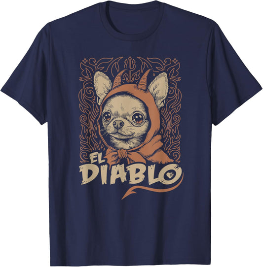Funny Chihuahua El Diablo Cute Little Devil Vintage Dog T-Shirt - T-Shirt | Navy