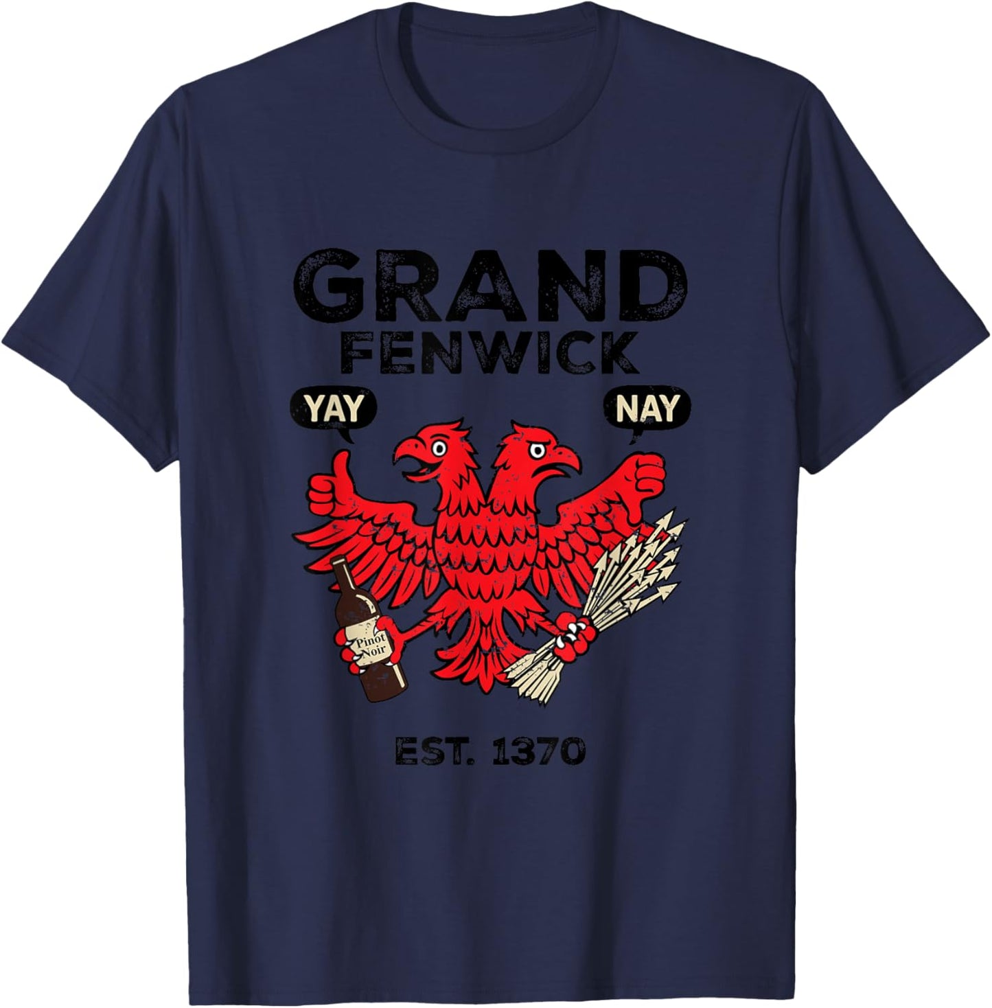 The Mouse That Roared-Grand Fenwick Vintage Design T-Shirt - T-Shirt | Navy