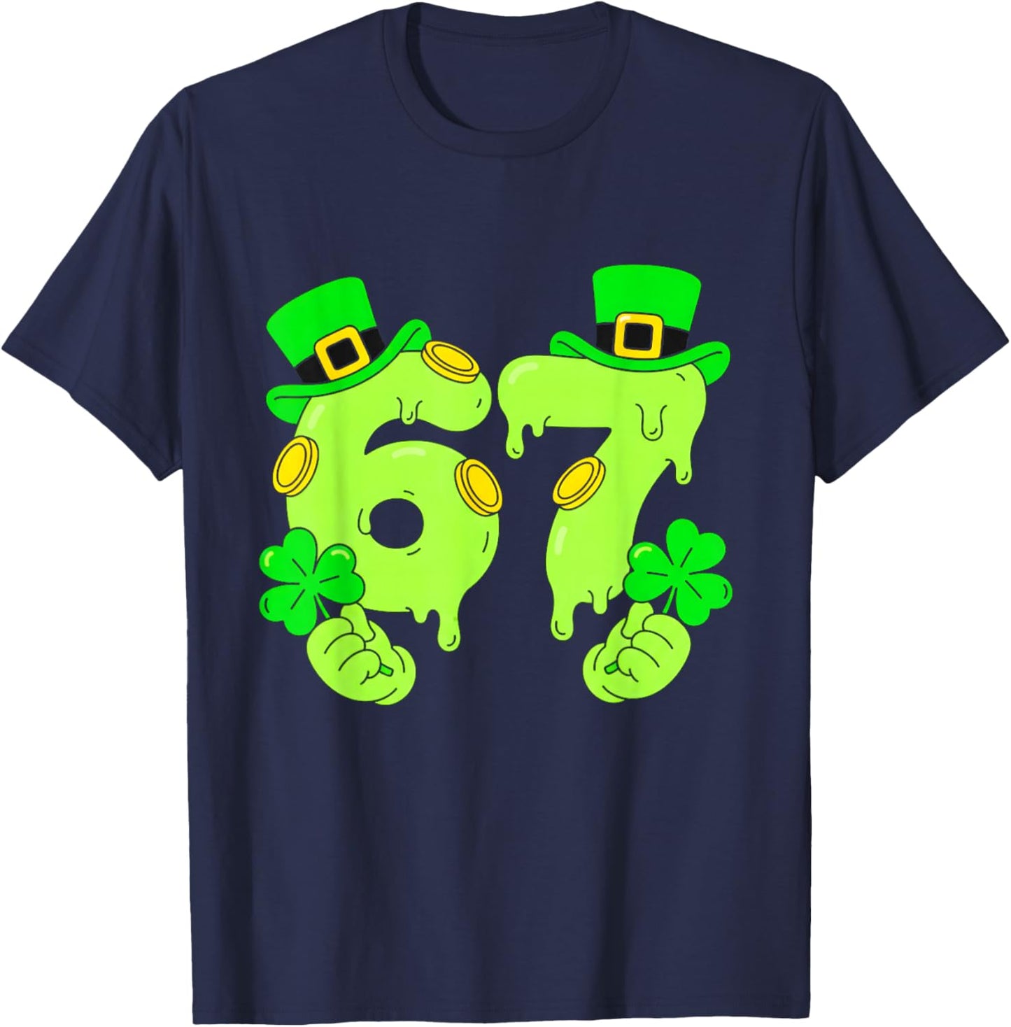Six Seven 6 7 St Patricks Day 67 Paddys Meme Boys Kids Youth T-Shirt - T-Shirt | Navy