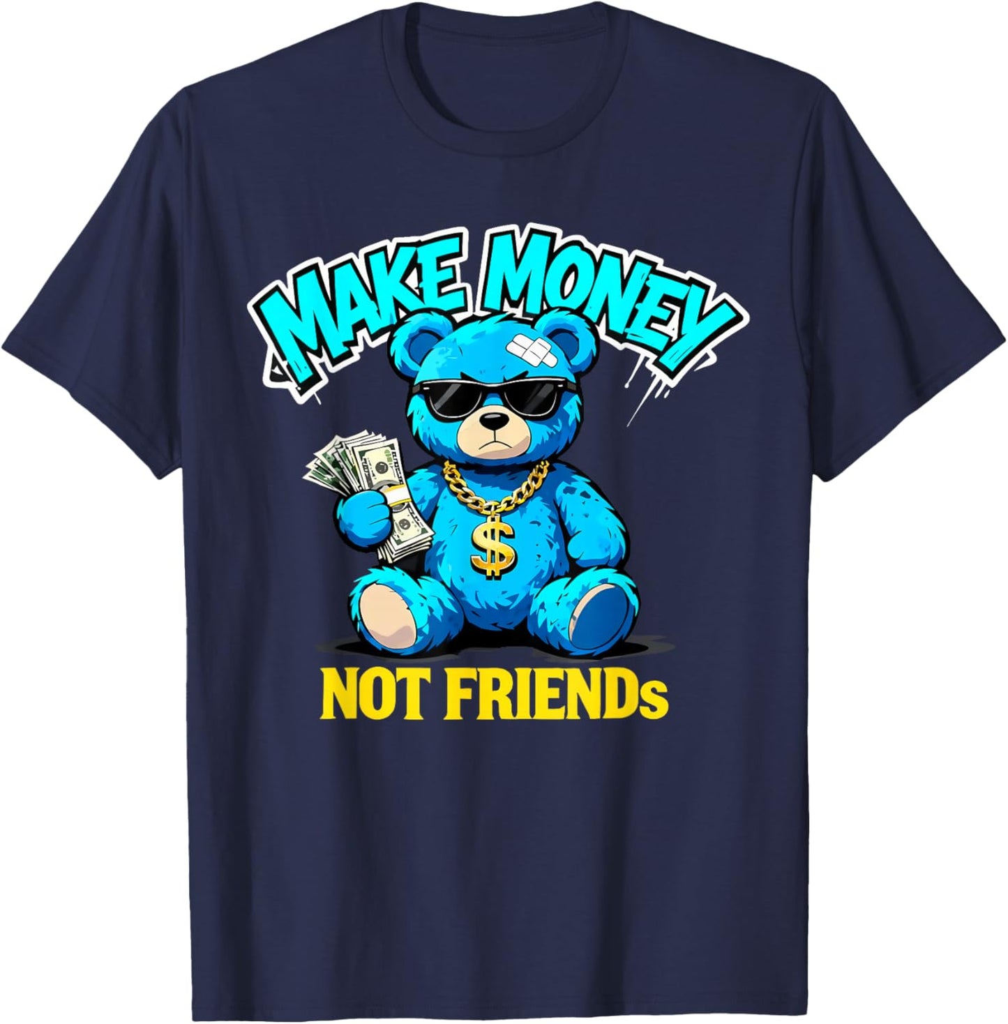 Streetwear Retro Matching Gamma Blue T-Shirt - T-Shirt | Navy