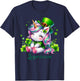 St Patricks Day Unicorn Cute Saint Pattys Girls Lepricorn T-Shirt - T-Shirt | Navy