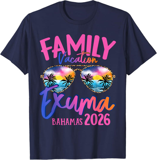 Exuma Bahamas Vacation 2026 Souvenir Matching Family Group T-Shirt - T-Shirt | Navy