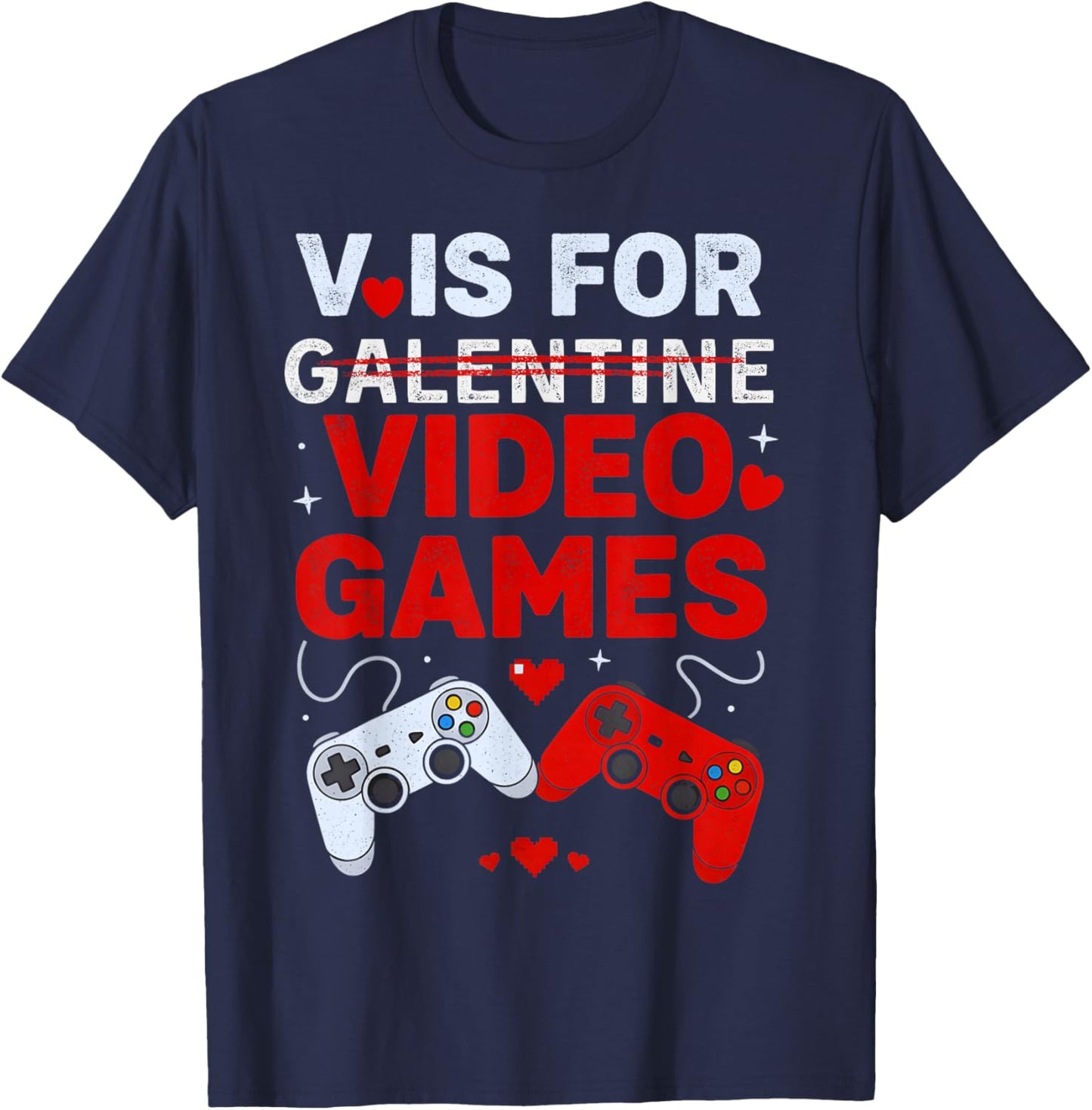 Valentines Day Boys Galentine Day Boy Video Games Kids Girls T-Shirt - T-Shirt | Navy