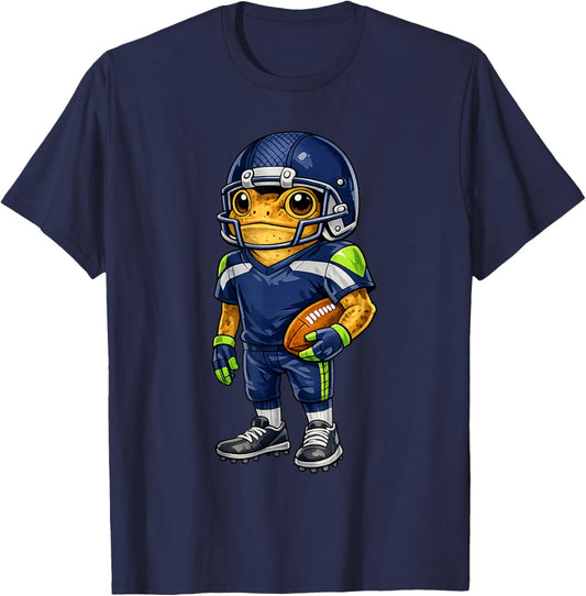 Funny Coqui Puerto Rican Heritage, Football Blue Coqui Frog T-Shirt - T-Shirt | Navy