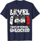 67 34 Days of School Dalmatian Dog Level Unlocked 100 Days T-Shirt - T-Shirt | Navy