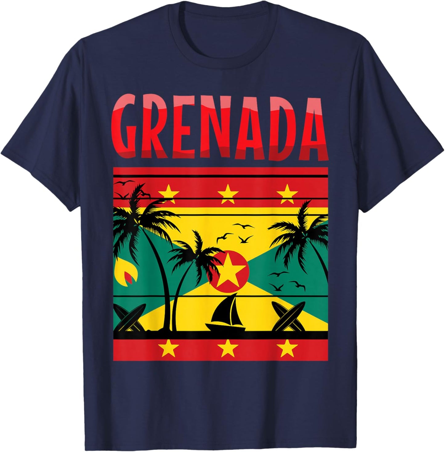 Grenada Flag Grenadian Grenada Independence Proud Grenada T-Shirt - T-Shirt | Navy