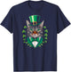 Cat St Patricks Day Irish Shamrock Kitty Kitten Cat Lover T-Shirt - T-Shirt | Navy