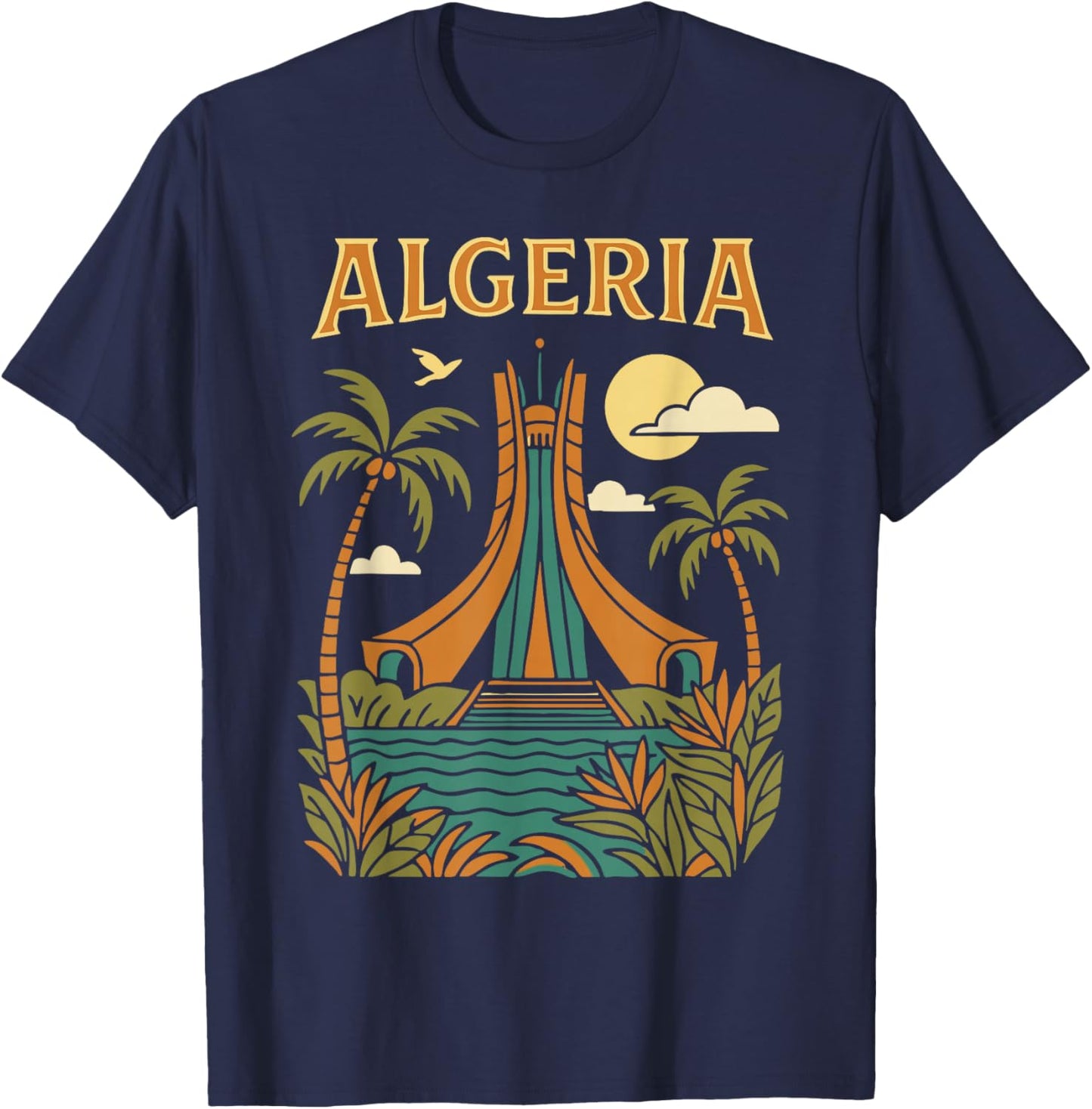 Algeria Alger l'algérie Les Algériens DZ Algérien Bled Retro T-Shirt - T-Shirt | Navy