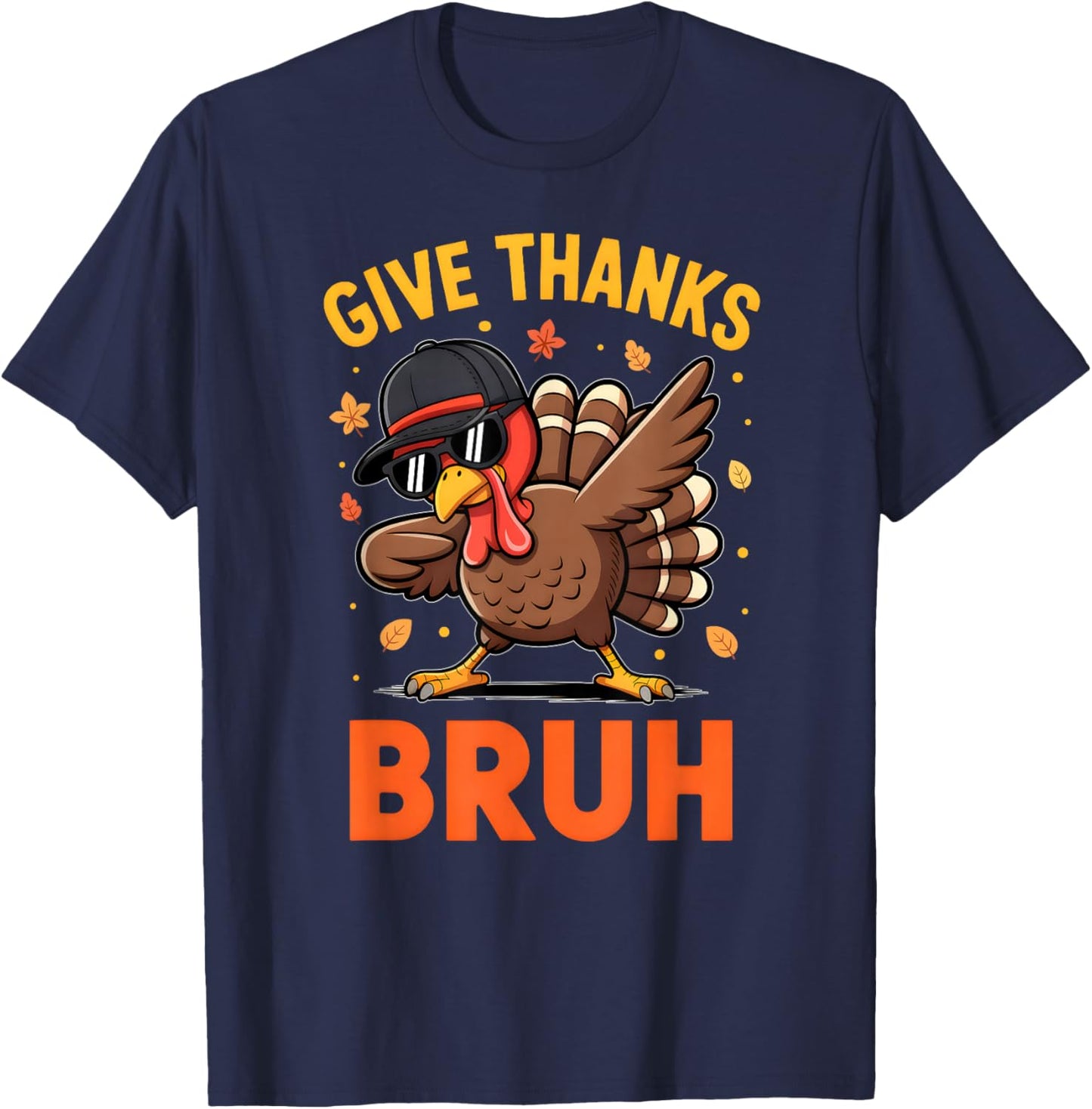 Bruh Thanksgiving Turkey Pilgrim Costume for Boys Teens Kids T-Shirt - T-Shirt | Navy