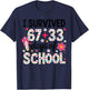 I Survived 67+33 Day of School Teacher 100 Days of School T-Shirt - T-Shirt | Navy