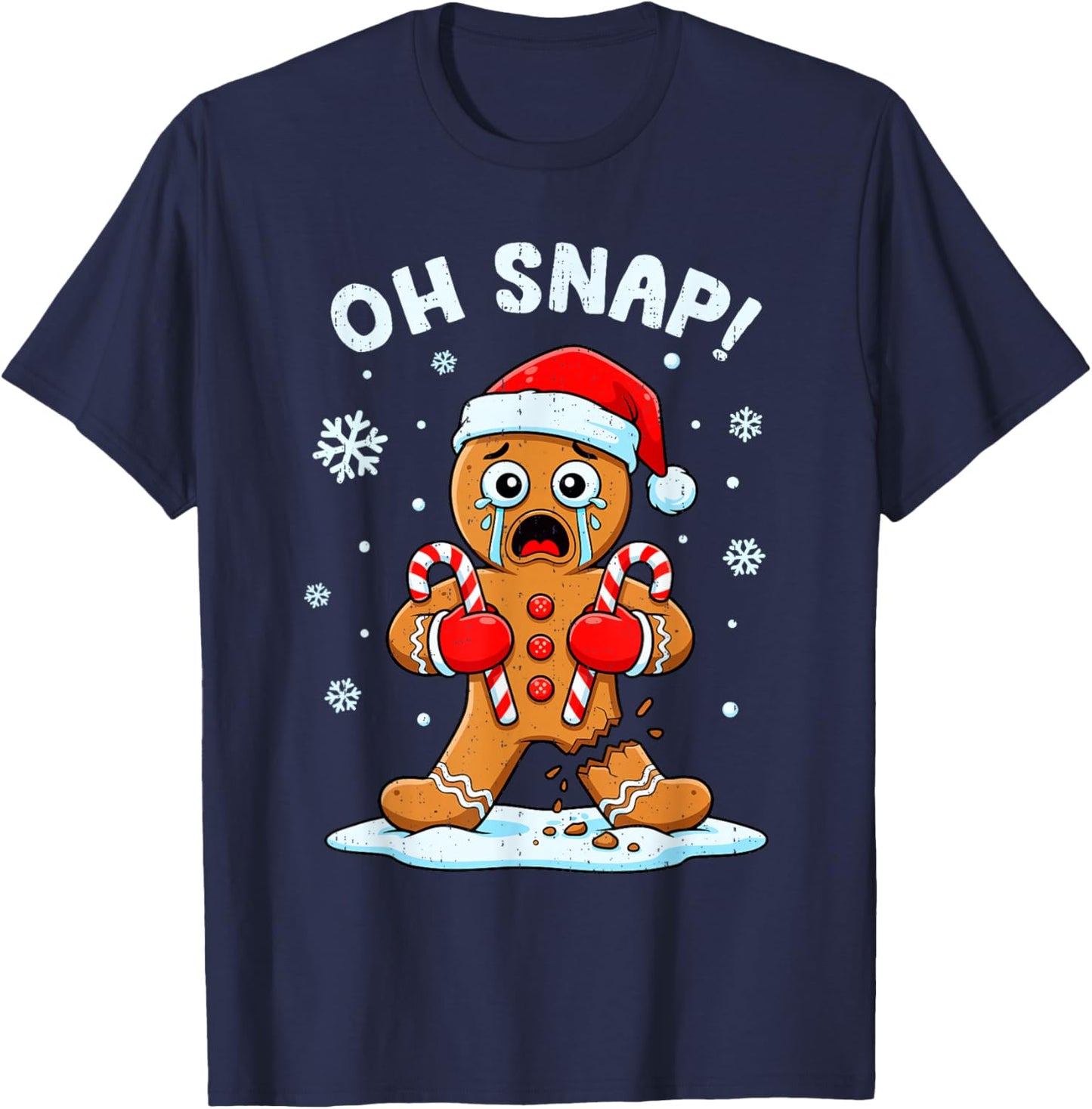 Oh Snap Gingerbread Christmas Xmas Cookie Baking Holiday T-Shirt - T-Shirt | Navy