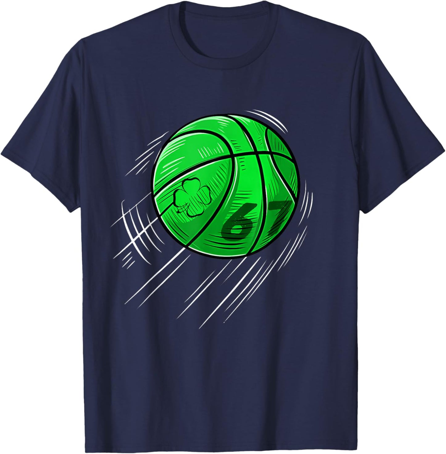St Patricks Day 67 Shamrock Lucky Basketball Irish Boys Men T-Shirt - T-Shirt | Navy