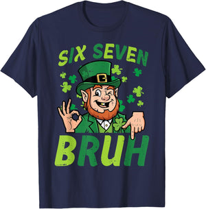 Six Seven Bruh St Patricks Day 6 7 Meme 67 Boy Kids Youth T-Shirt - T-Shirt | Navy