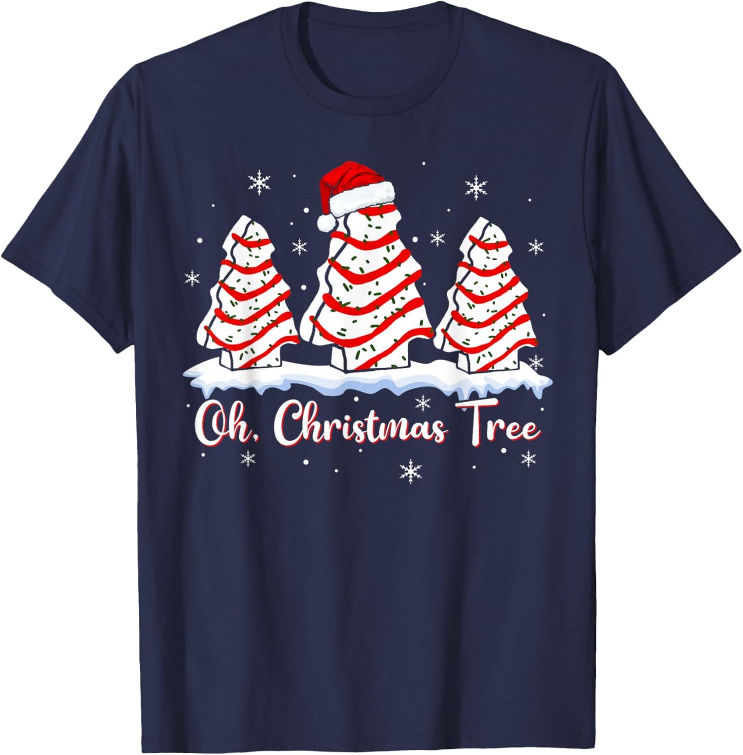 Groovy Oh Christmas Tree Cakes Debbie Beckey Jen Cake Lovers T-Shirt - T-Shirt | Navy
