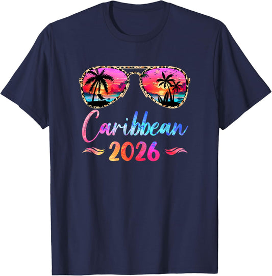 Caribbean Vacation 2026 Matching Group Family Summer Trip T-Shirt - T-Shirt | Navy