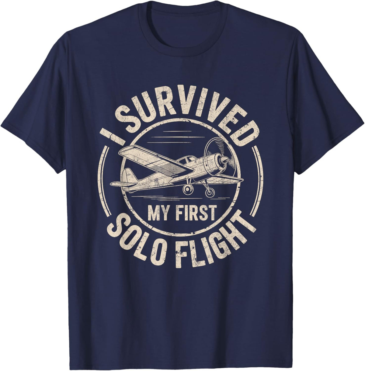 I Survived My First Solo Flight T-Shirt - T-Shirt | Navy