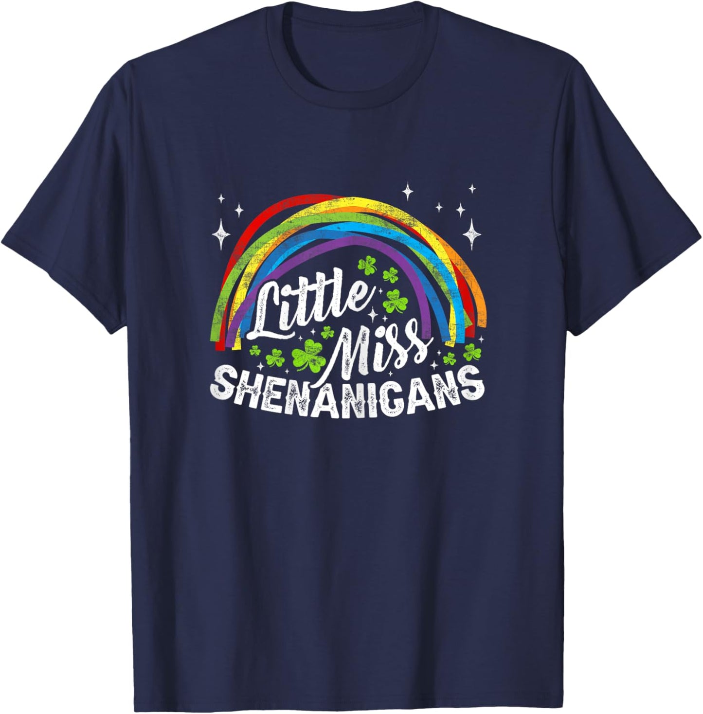 St Patricks Day Little-Miss Shenanigans Rainbow Girls Kids T-Shirt - T-Shirt | Navy
