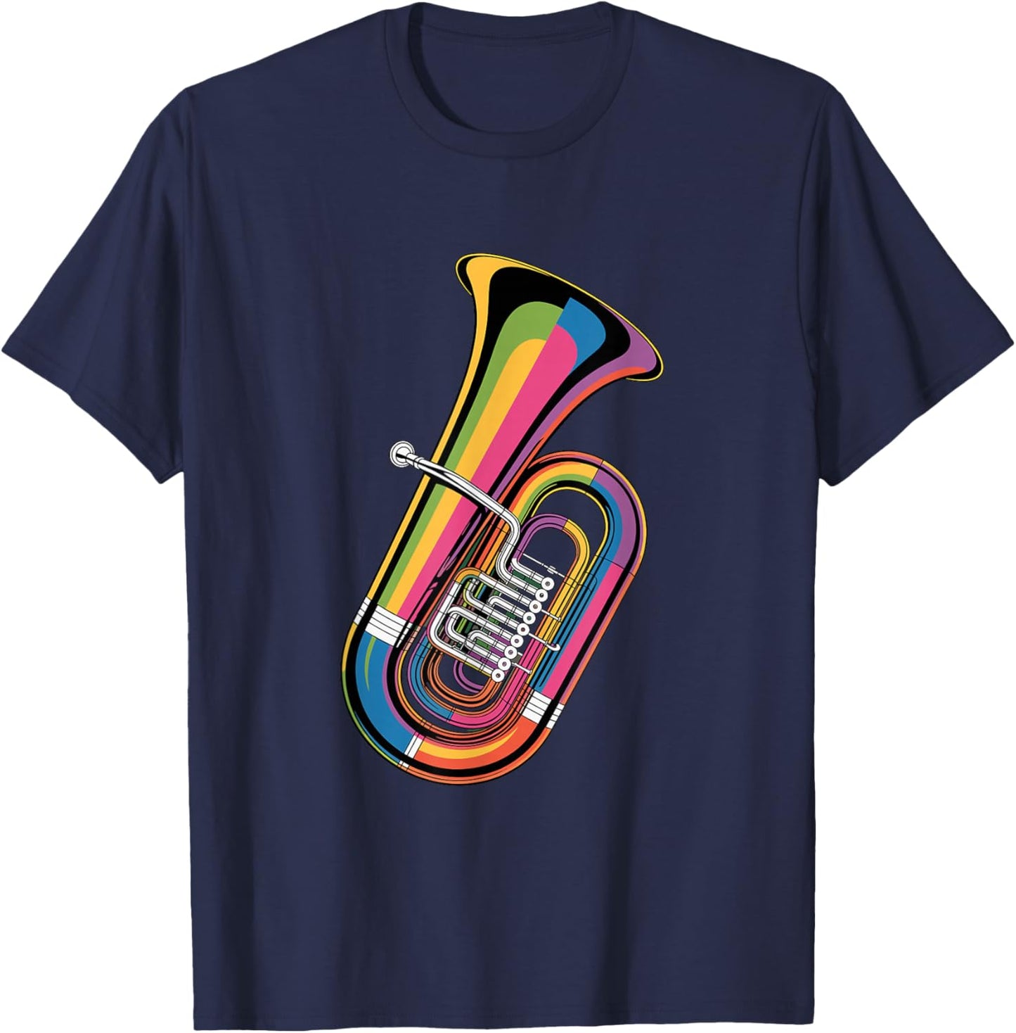 Paint Art Tuba Tubist T-Shirt - T-Shirt | Navy