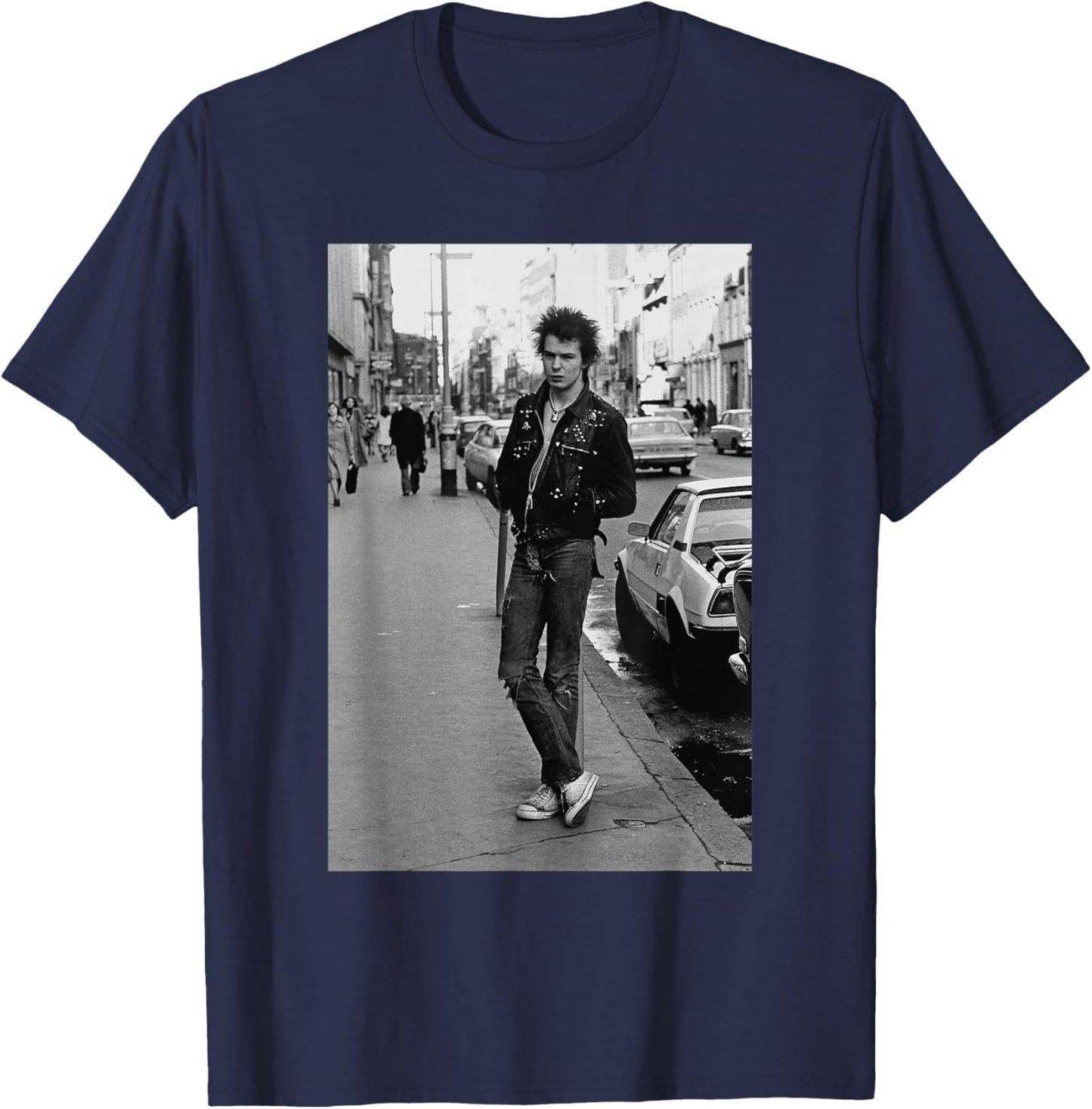 Sex Pistols Sid Vicious Punk Bass Legend 1977 T-Shirt - T-Shirt | Navy