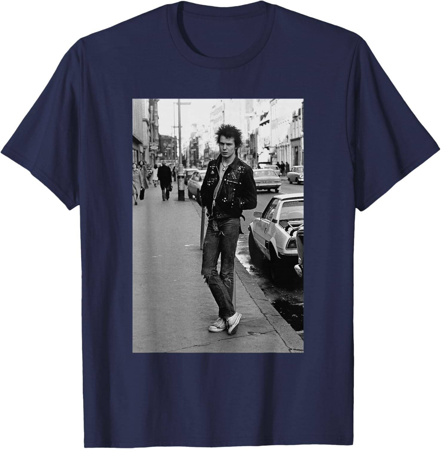 Sex Pistols Sid Vicious Punk Bass Legend 1977 T-Shirt - T-Shirt | Navy
