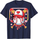 Baseball Heart Valentines Day Baseball Ice Cream Drip Boys T-Shirt - T-Shirt | Navy
