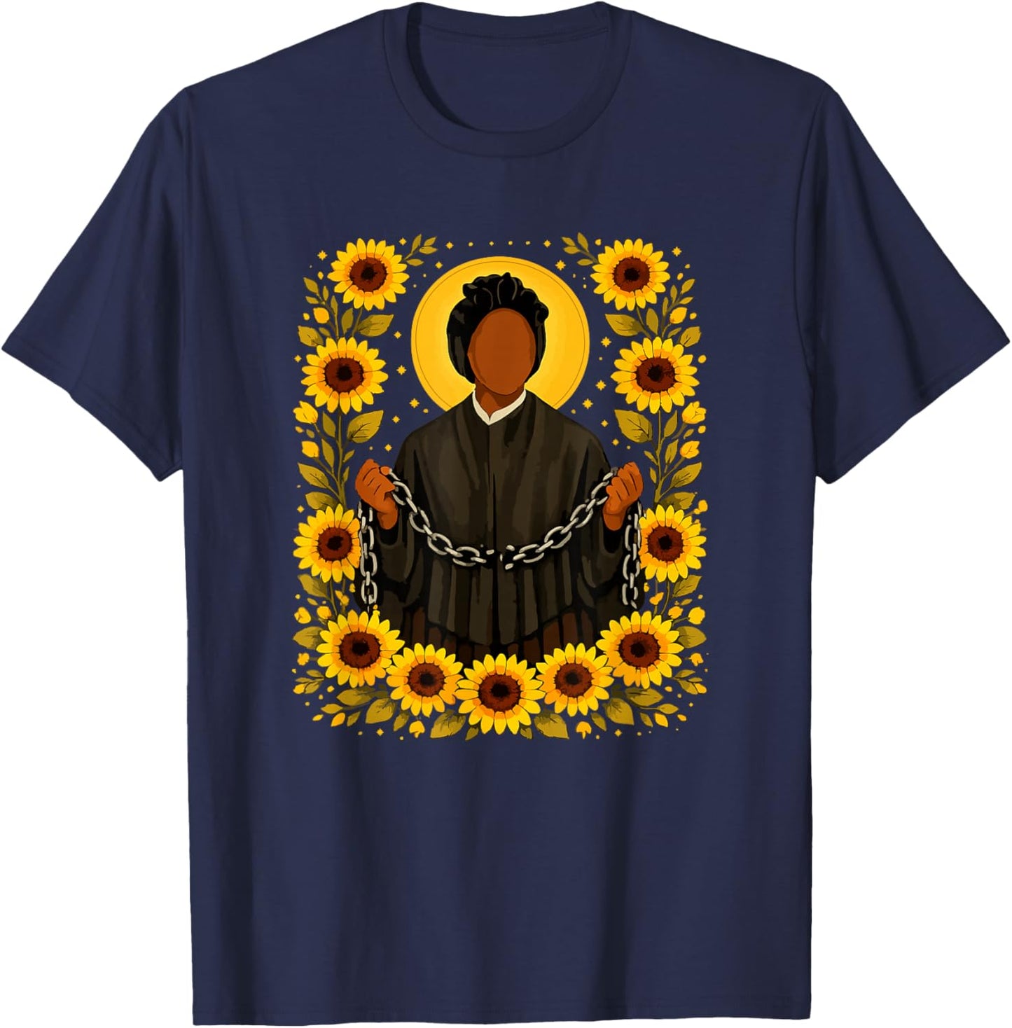 St. Josephine Bakhita Catholic Artwork T-Shirt - T-Shirt | Navy