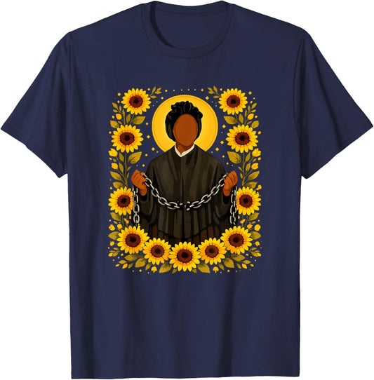 St. Josephine Bakhita Catholic Artwork T-Shirt - T-Shirt | Navy