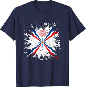 Assyrian Ashur Flag,Ashur Emblem,Suryoyo Syriac,Syria,Iraq T-Shirt - T-Shirt | Navy