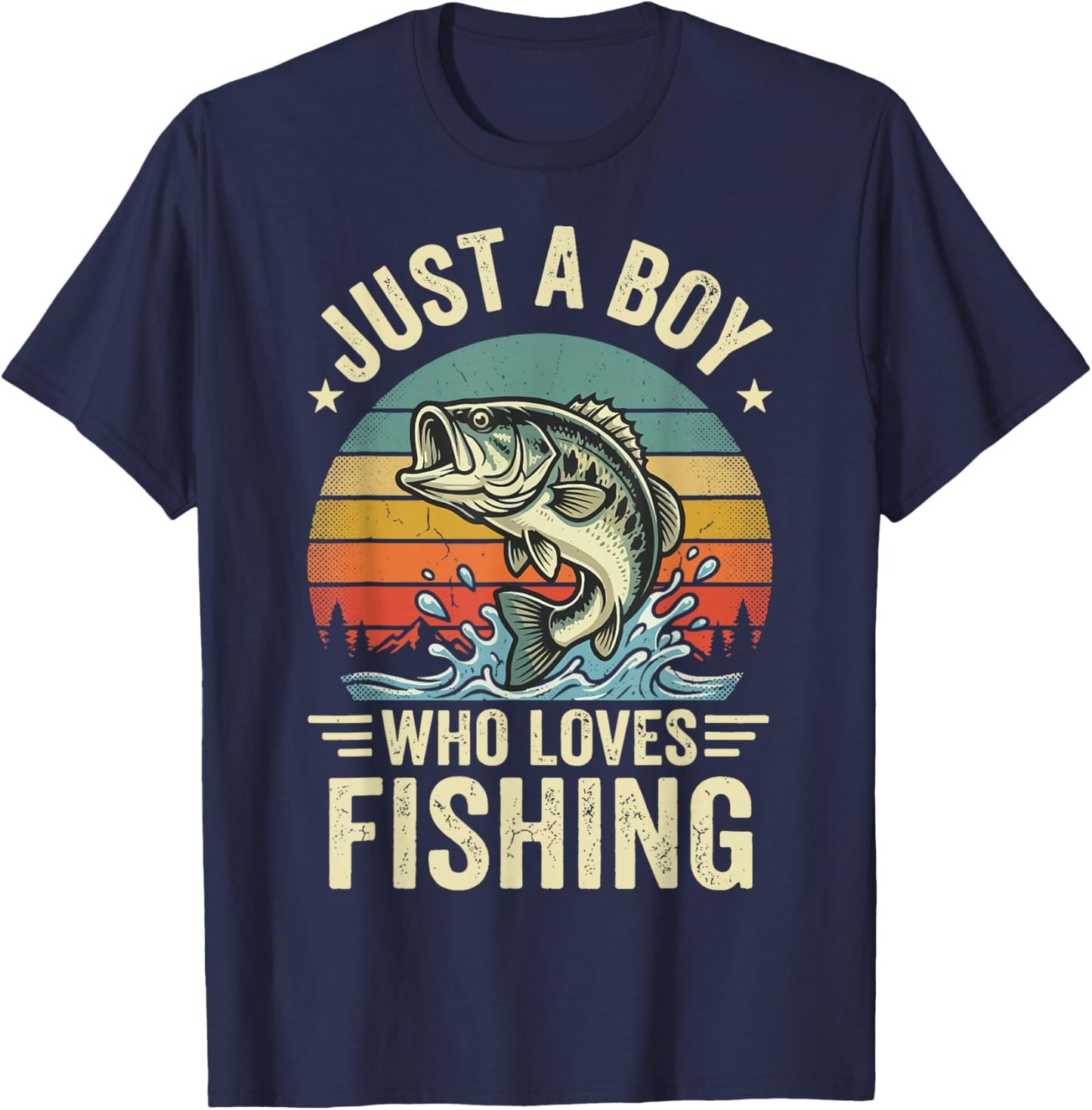 Just A Boy Who Loves Fishing T-Shirt - T-Shirt | Navy