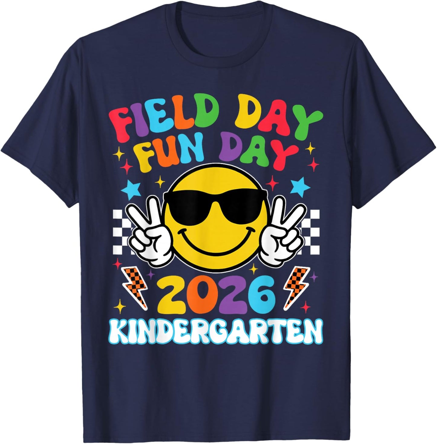 Kindergarten Field Day Fun Day 2026 Teacher Boy Girl Kid T-Shirt - T-Shirt | Navy