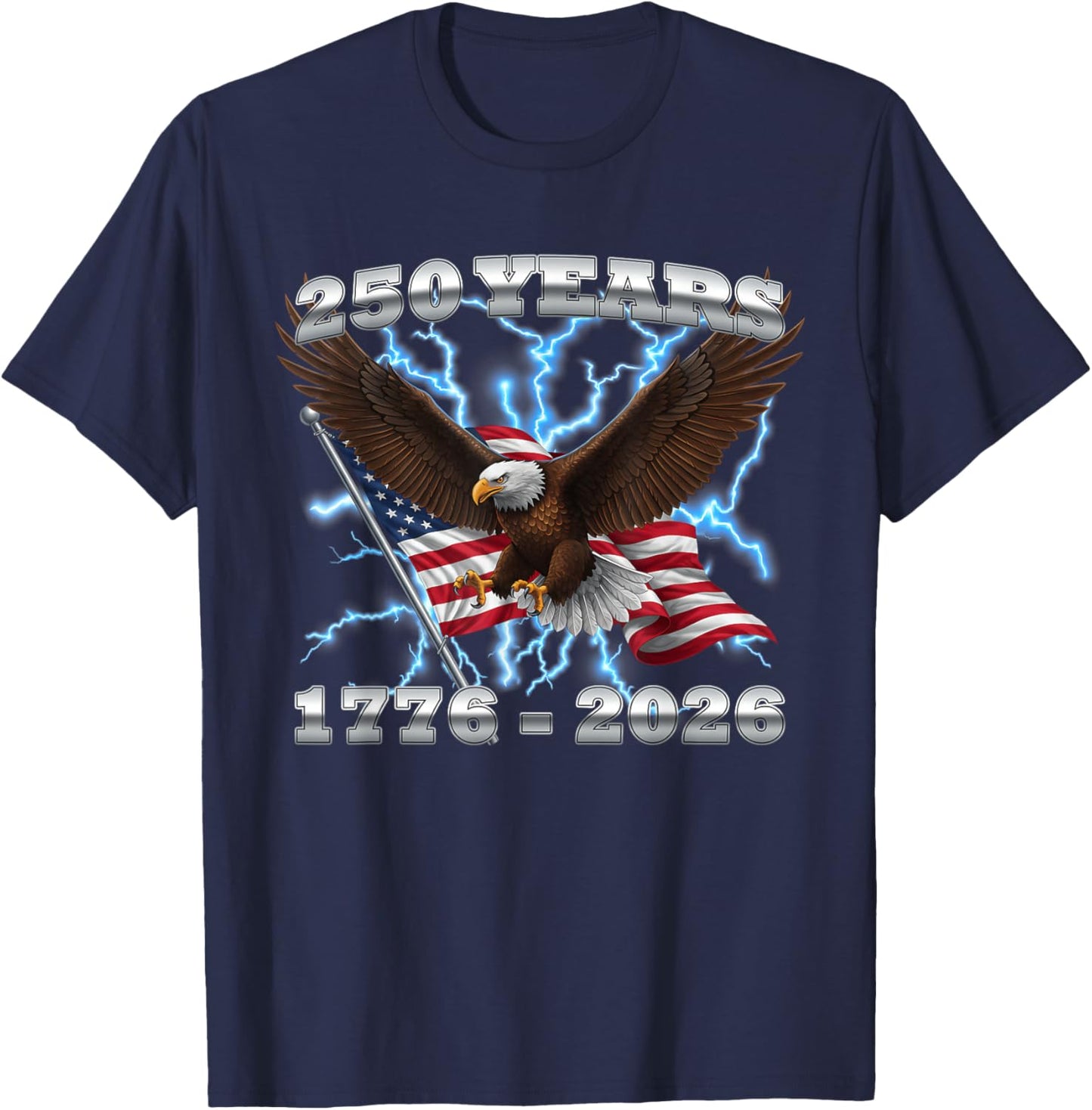 250 Anniversary USA 250th American Flag Patriotic 250 Years T-Shirt - T-Shirt | Navy