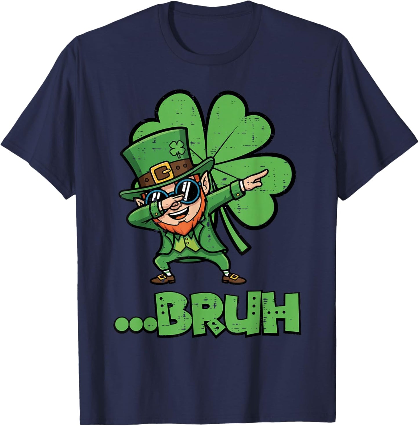 St Patricks Day Leprechaun Bruh Saint Paddys Women Men Kids T-Shirt - T-Shirt | Navy