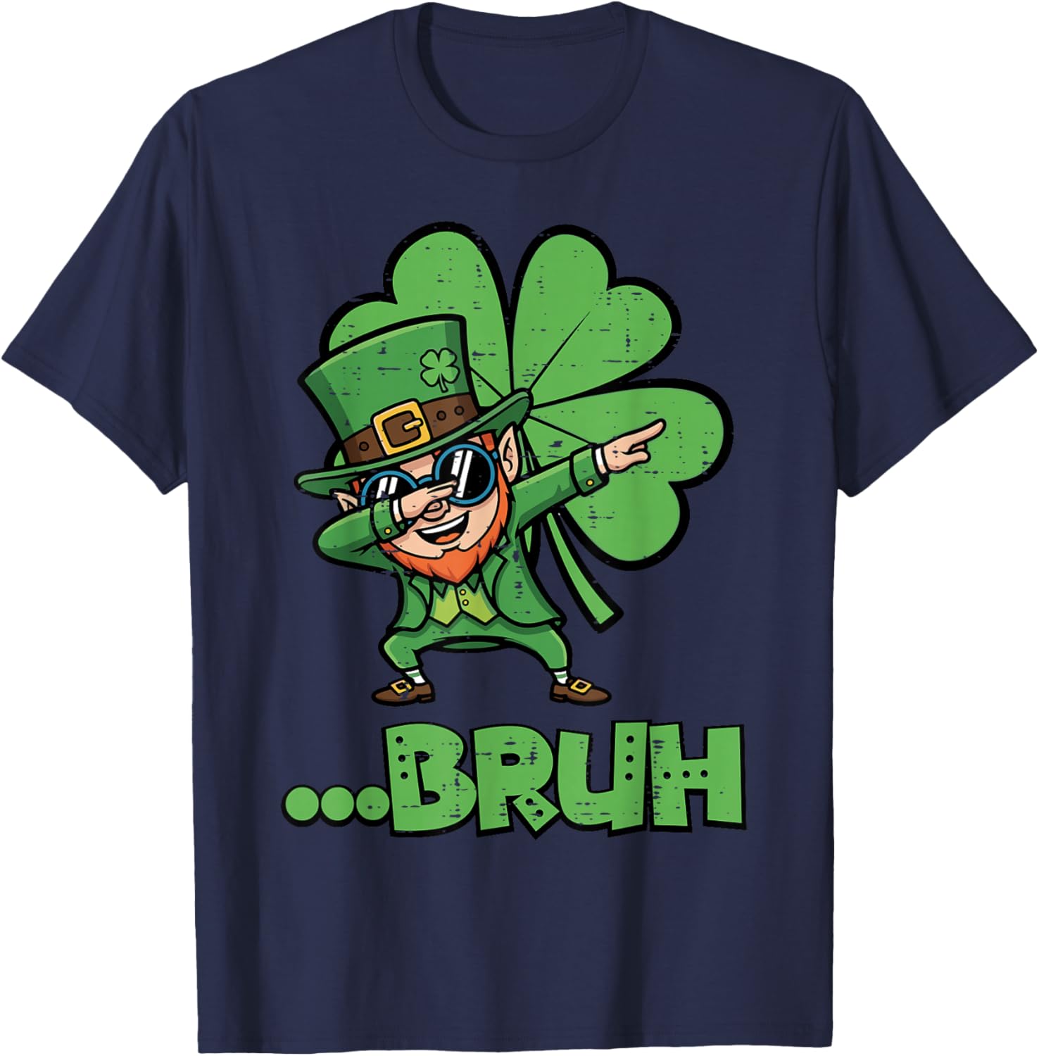 St Patricks Day Leprechaun Bruh Saint Paddys Women Men Kids T-Shirt - T-Shirt | Navy