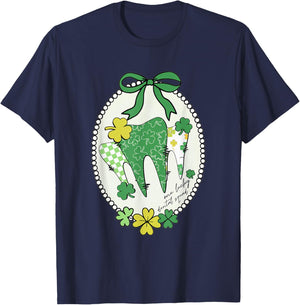 St Patrick Day Dental Squad Shamrock Lucky Dental Assistant T-Shirt - T-Shirt | Navy