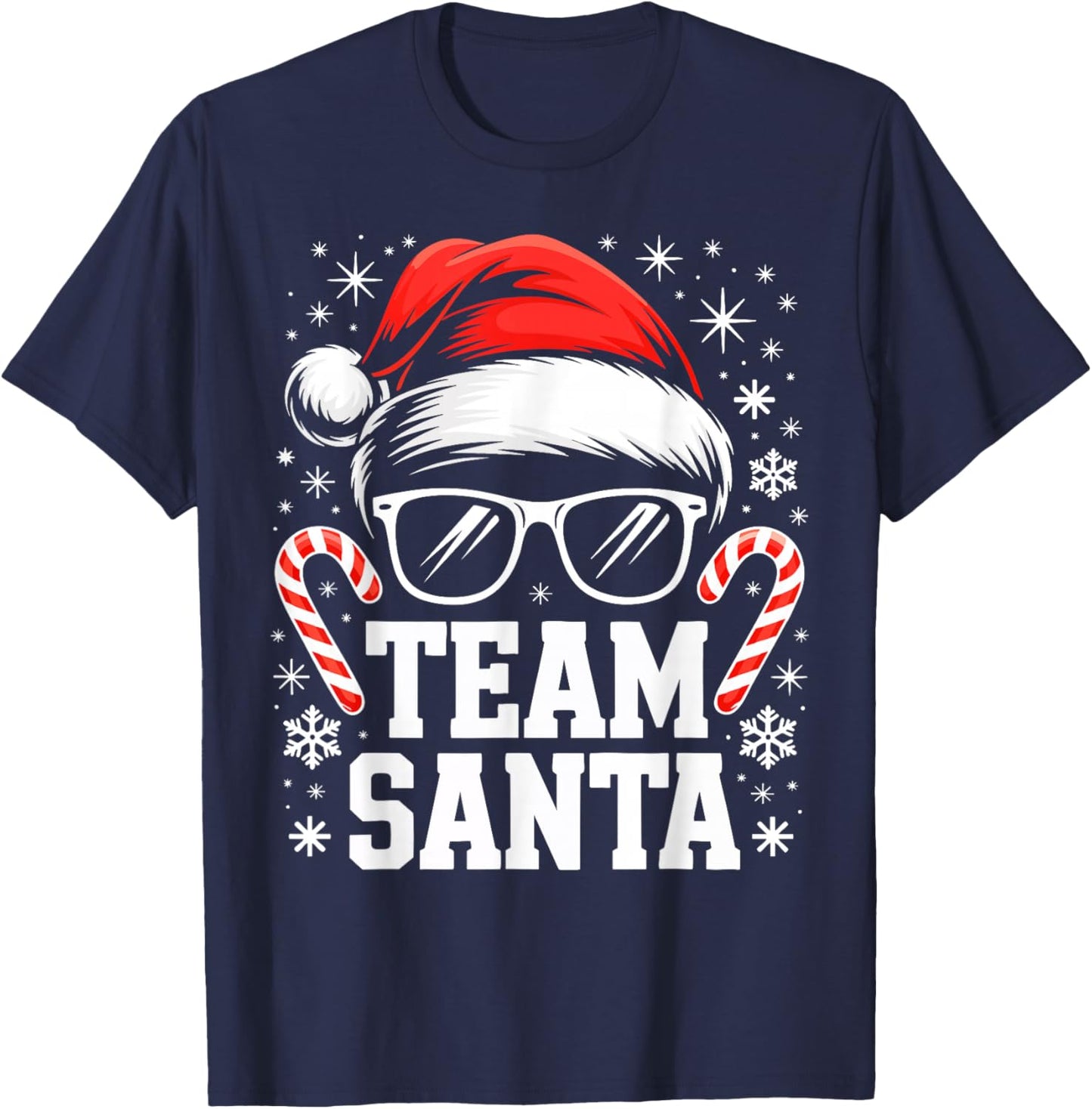 Team Santa Shirt Adult Kids Christmas Santa Squad Costume T-Shirt - T-Shirt | Navy
