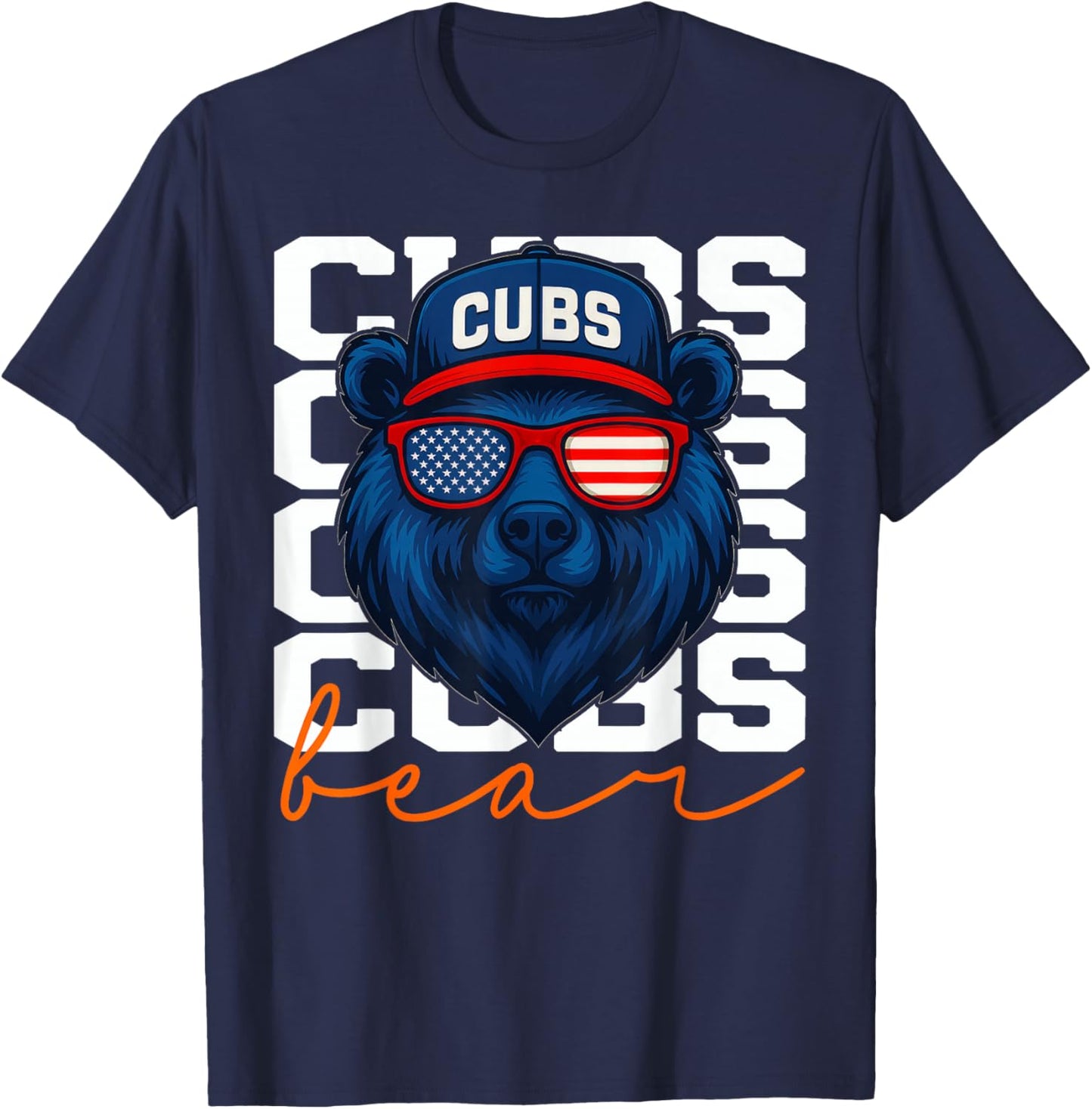 Vintage Cubs Name Personalized Retro Women Kid T-Shirt - T-Shirt | Navy