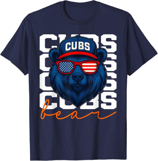 Vintage Cubs Name Personalized Retro Women Kid T-Shirt - T-Shirt | Navy
