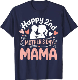 Happy 2nd Mothers Day Mama Women Kids T-Shirt - T-Shirt | Navy