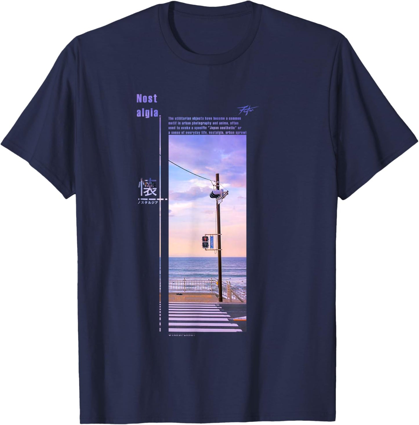Nostalgic Tokyo Streetwear in Japanese Retro Vibes Vaporwave T-Shirt - T-Shirt | Navy
