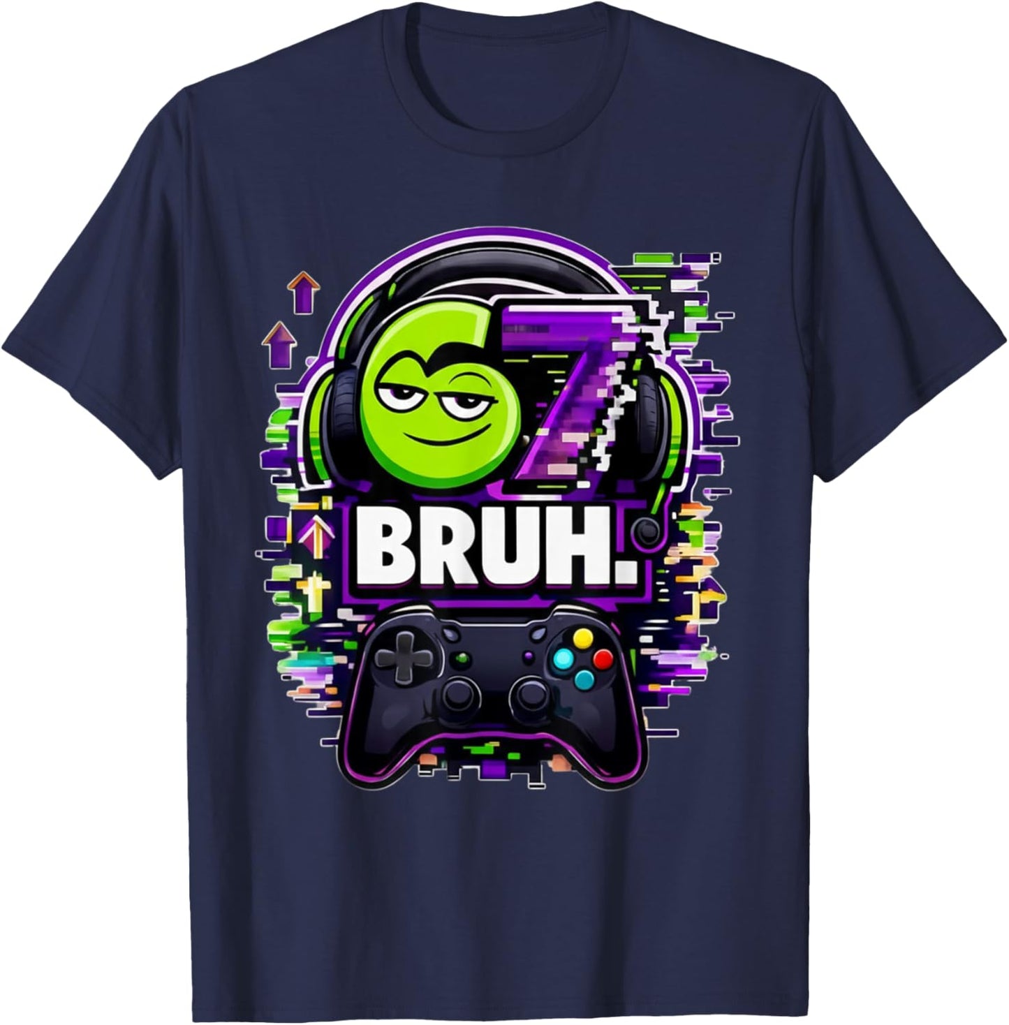 Funny six Seven 67 Bruh Gamer Birthday Boy Gift Gamers T-Shirt - T-Shirt | Navy