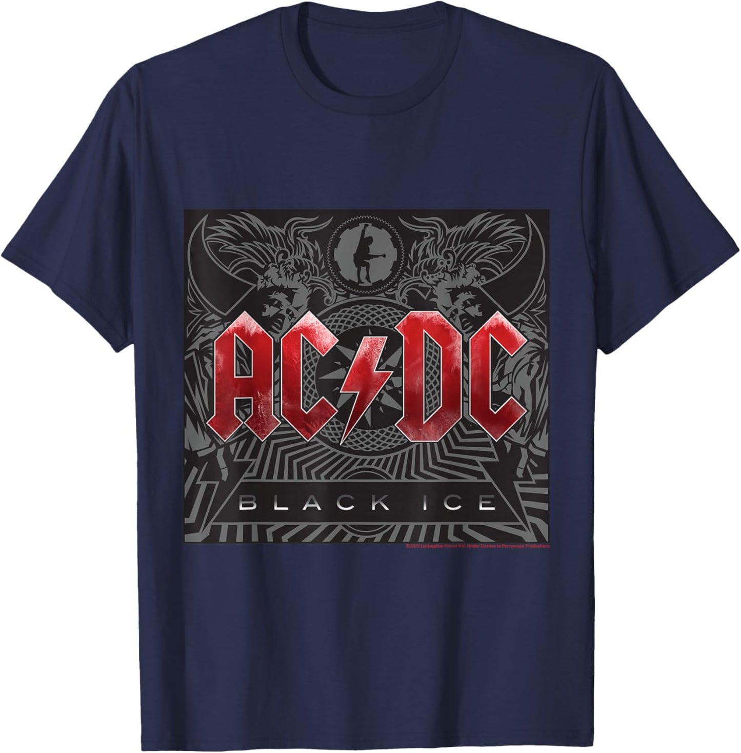 AC/DC Music Band Black Ice Iconic Power T-Shirt - T-Shirt | Navy