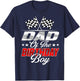 Race Car Dad of The Birthday Boy Racing Family Pit Crew T-Shirt - T-Shirt | Navy