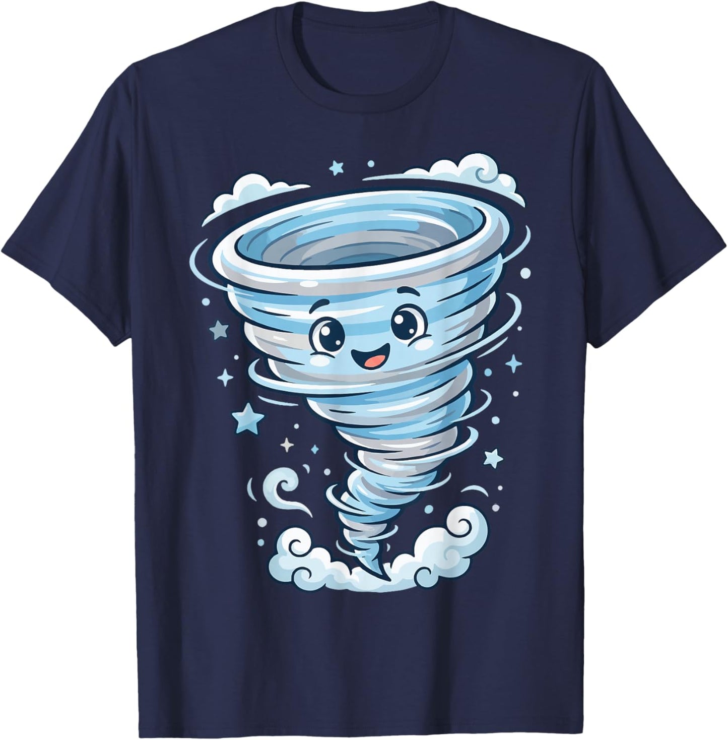Cartoon Tornado Weather T-Shirt - T-Shirt | Navy