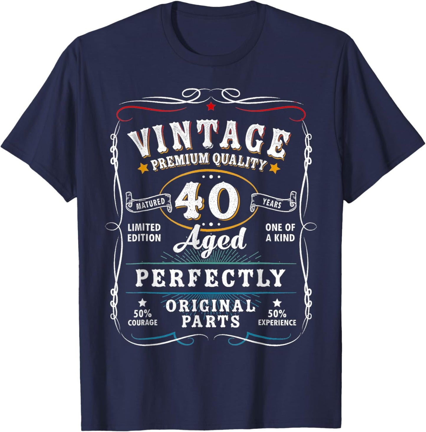 40 Year Old Gifts Limited Edition Men Vintage 40th Birthday T-Shirt - T-Shirt | Navy
