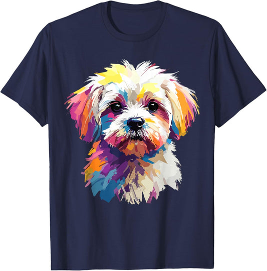 Funny Maltese Dog T-Shirt - T-Shirt | Navy