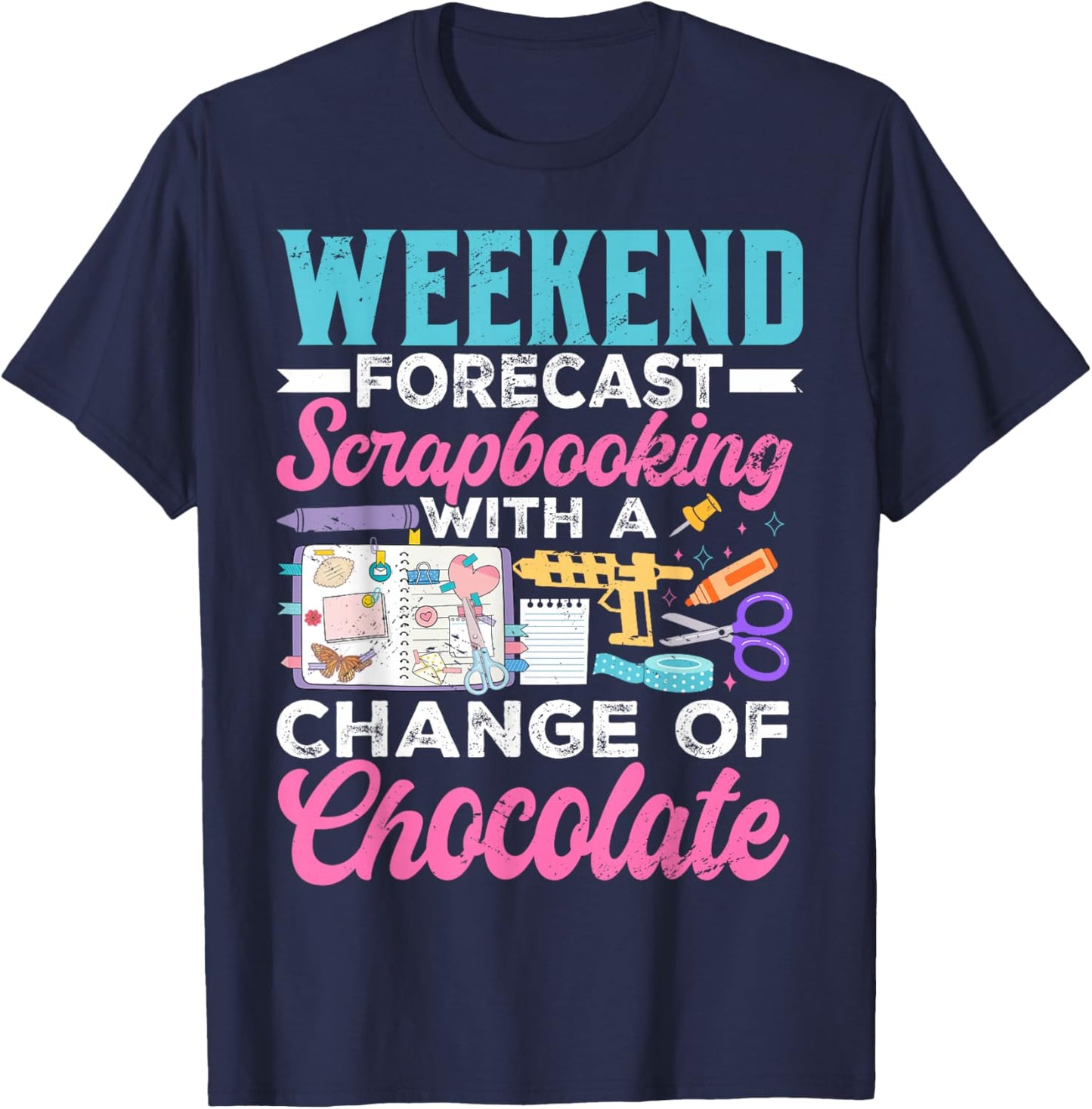 Funny Scrapbooking Art Crafting Lover Crafter T-Shirt - T-Shirt | Navy