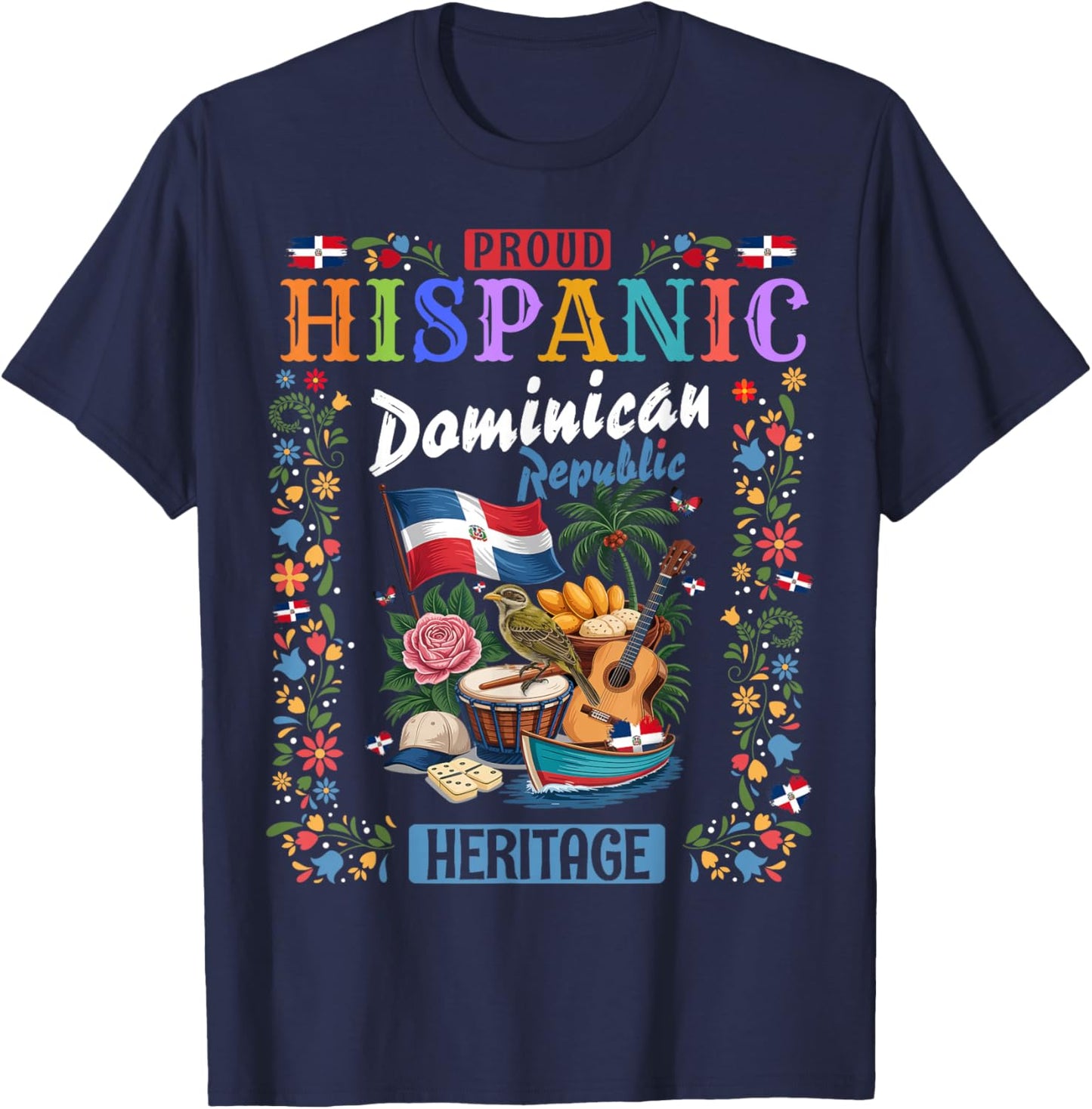Dominican Republic Culture Outfit Idea for Kids Dominicana T-Shirt - T-Shirt | Navy