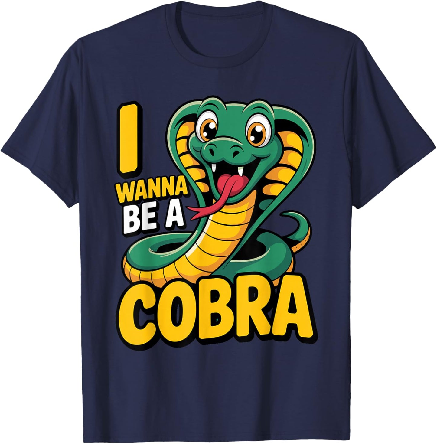 Bold King Scale Vintage Venom Fun Curled Super Retro Cobra T-Shirt - T-Shirt | Navy